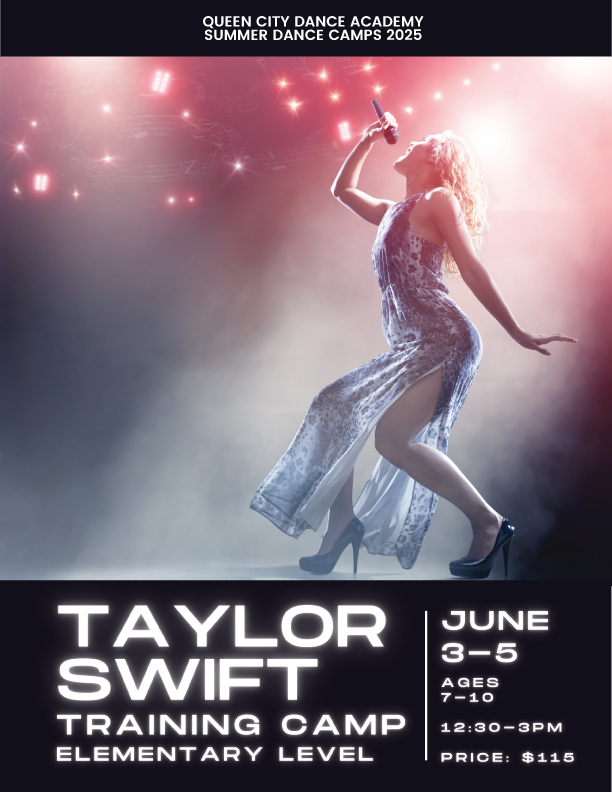 A poster for taylor swift training camp elementary level
