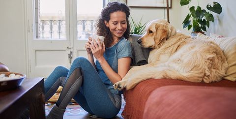 woman with dog