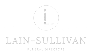 Logo for Lain-Sullivan Funeral Directors in light gray on a white background