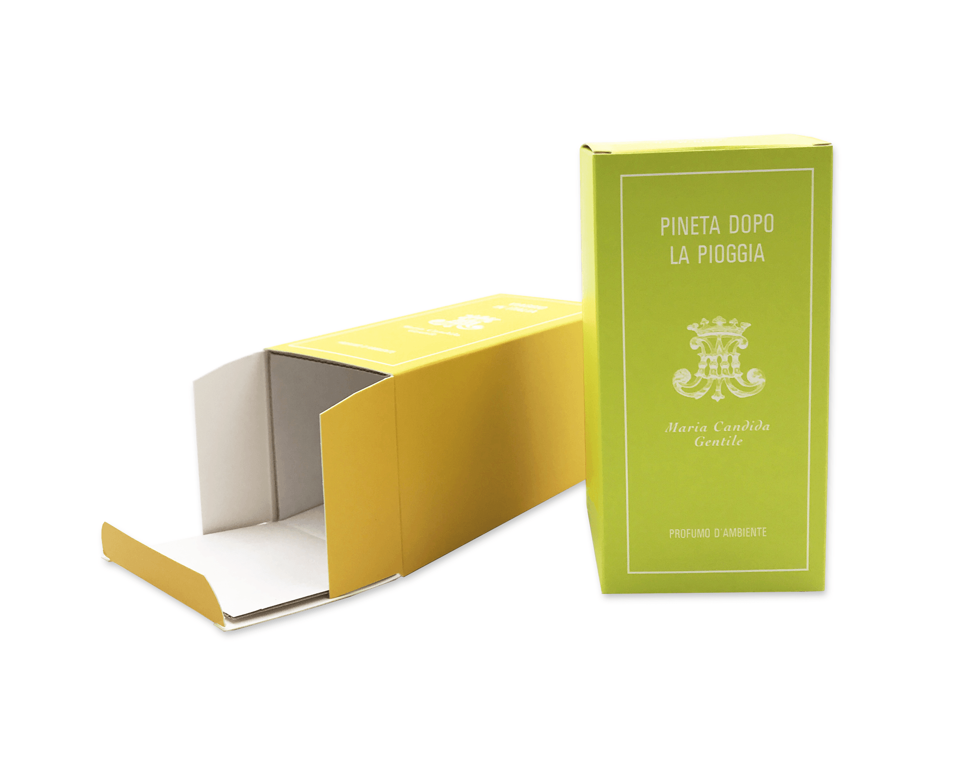 Scatola appiattibile con fondo automontante e coperchio rigido. Scegli materiali e colori particolari per rendere questa semplice scatola un oggetto unico.