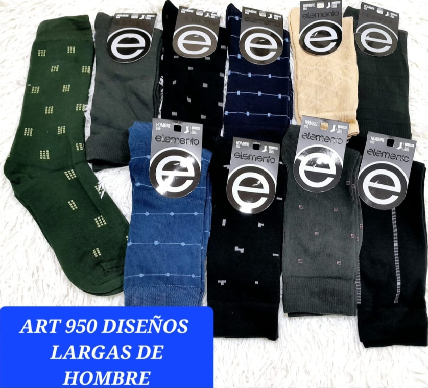 Conjunto de calcetines de vestir estampados para hombre. Colores: verde, gris, negro, beige y azul.