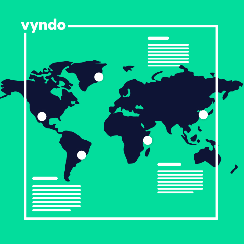 A world map is displayed on a green background