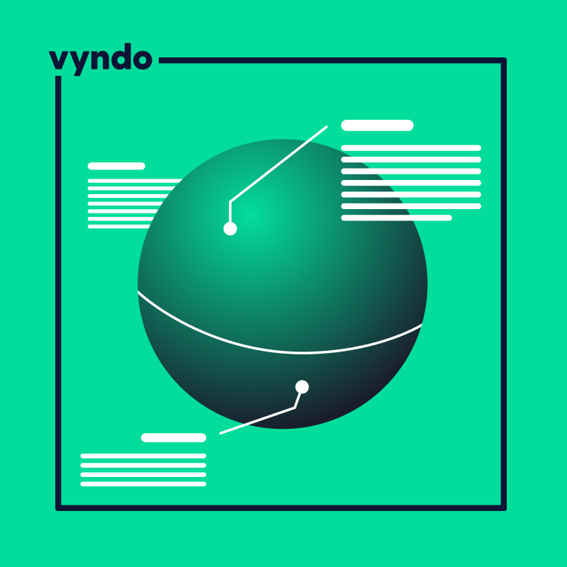 An illustration of a sphere with lines around it on a green background.