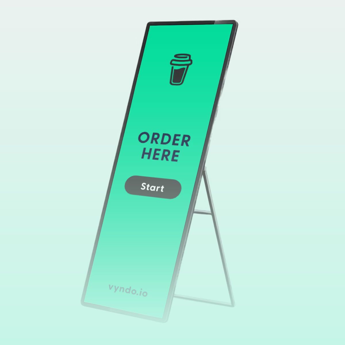 A green sign with the inscription "Order here"