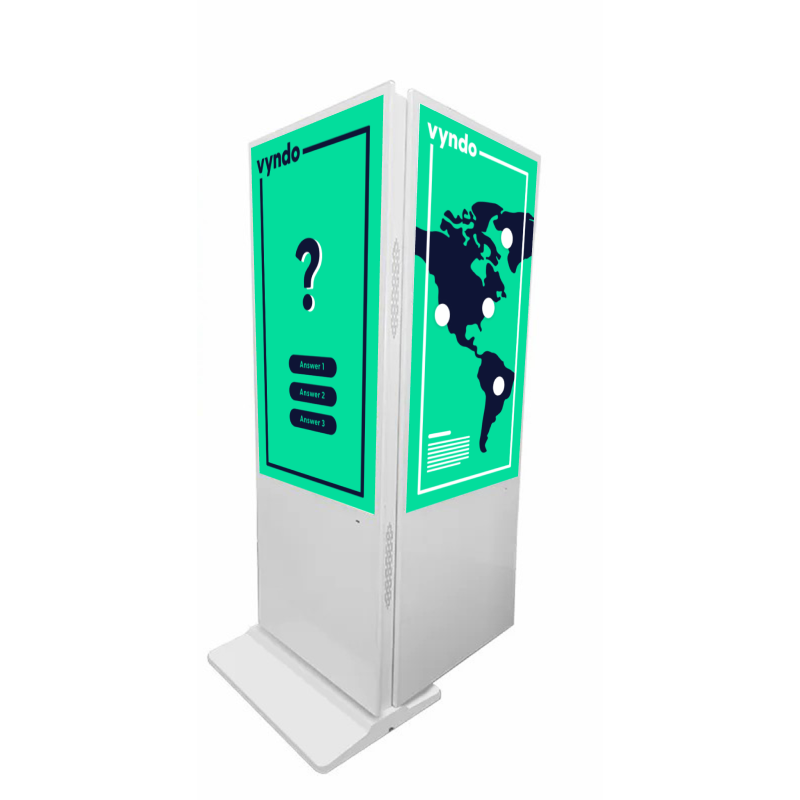 A green sign with a question mark and a world map on it.