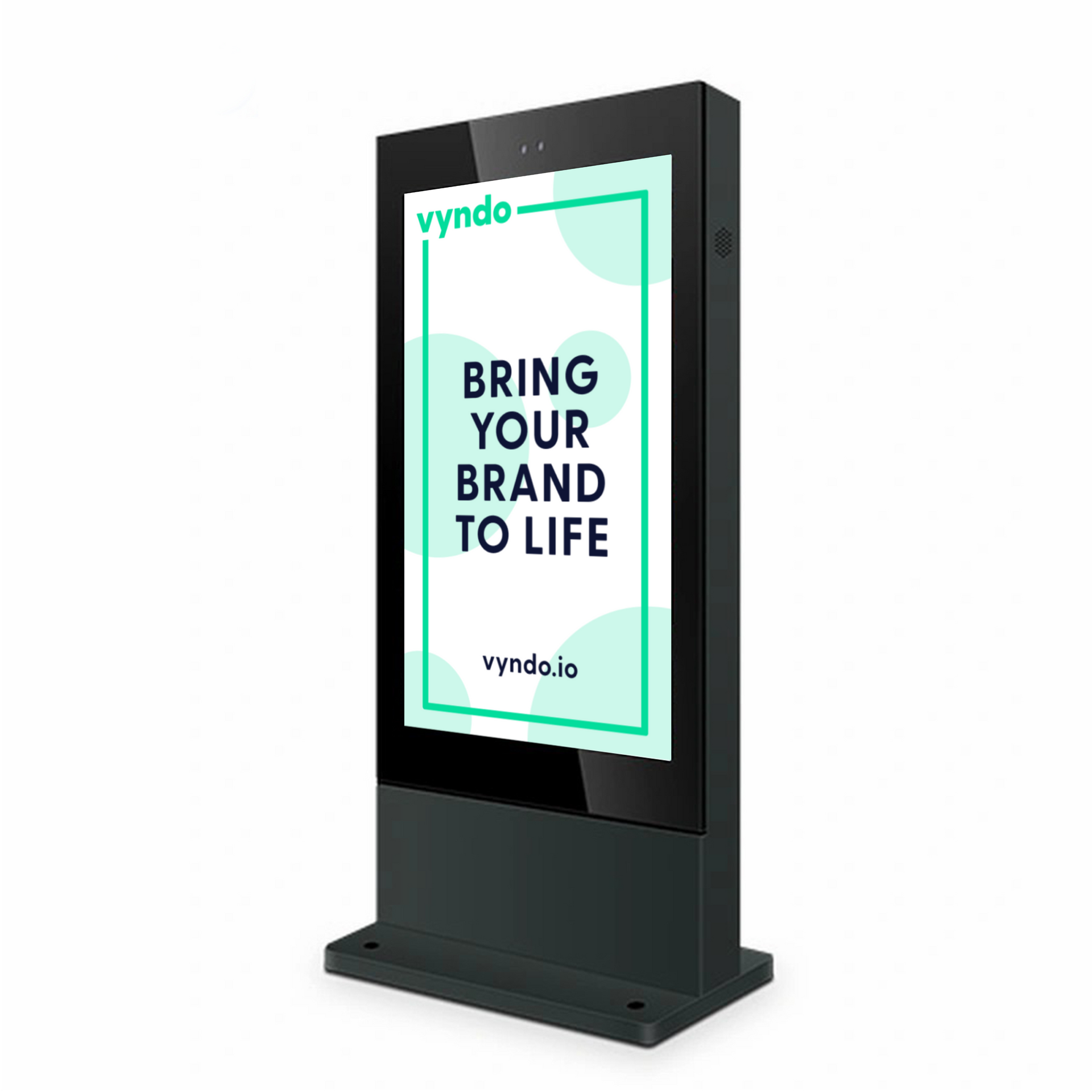 A digital sign with the inscription "Bring your brand to life".