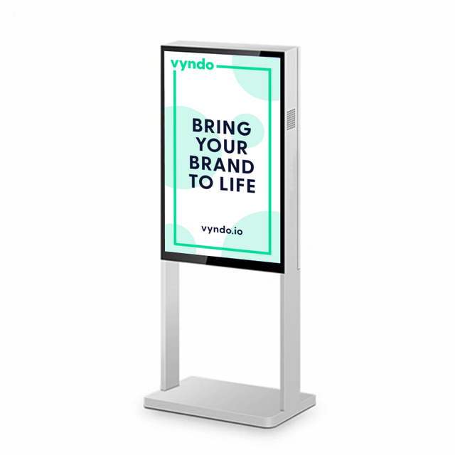 Ein digitales Schild mit der Aufschrift „Erwecken Sie Ihre Marke zum Leben“.