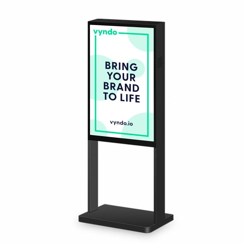 A digital sign with the inscription "Bring your brand to life".