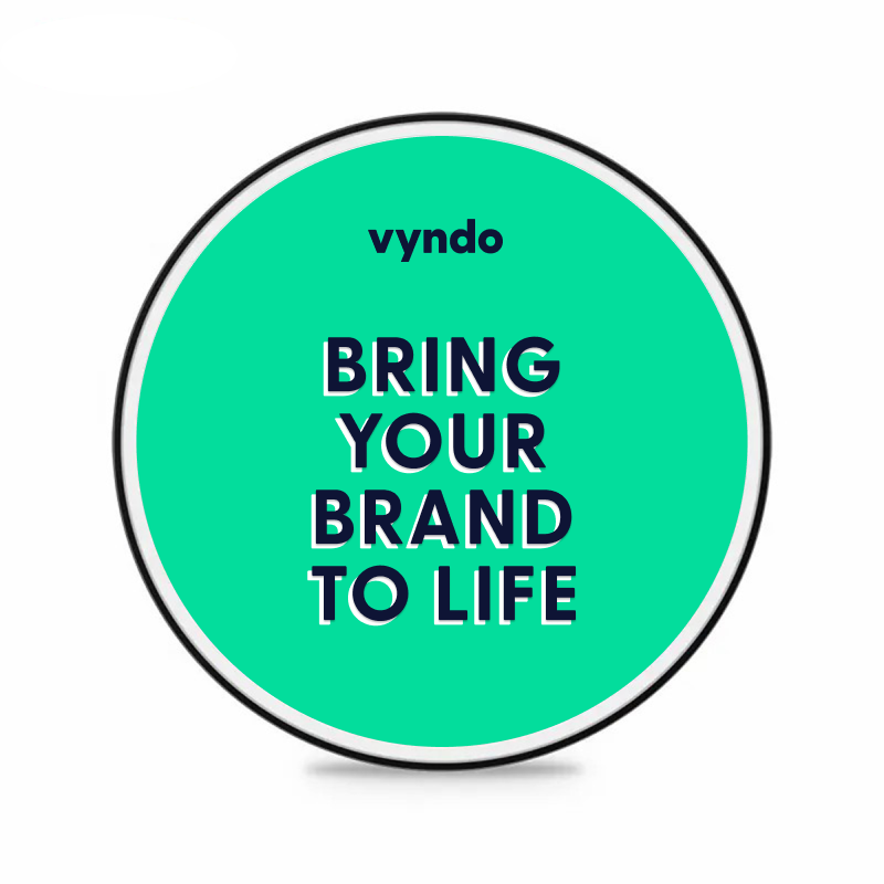 A green circle with the words "Bring your brand to life" on it