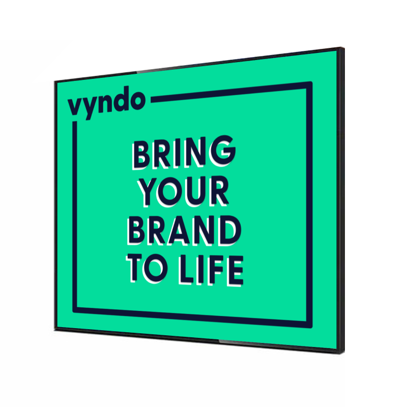 Two green signs with the inscription "Bring your brand to life"