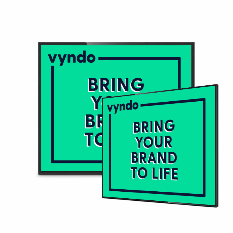 Two green signs with the inscription "Bring your brand to life"