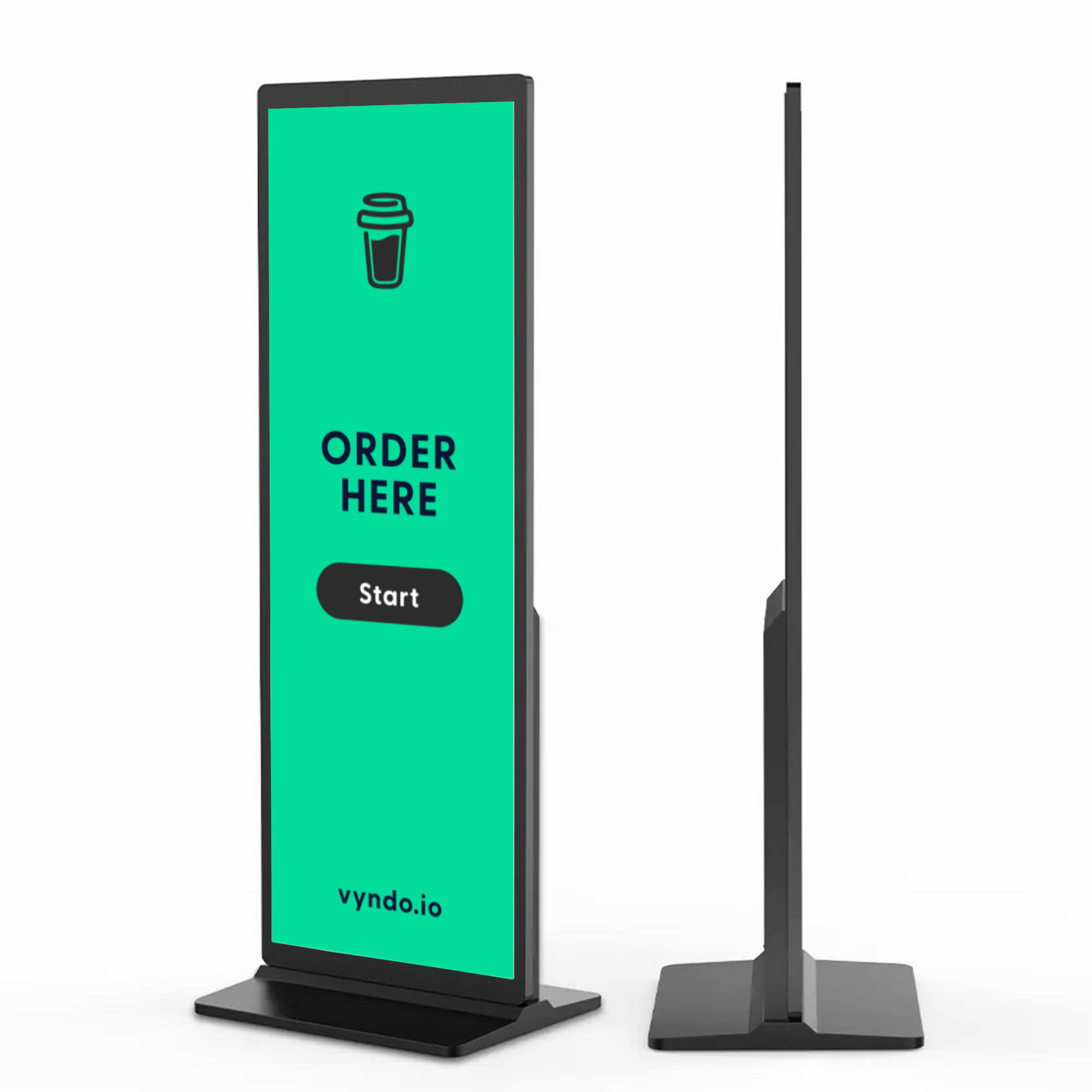 A totem sign with the inscription "Order here".