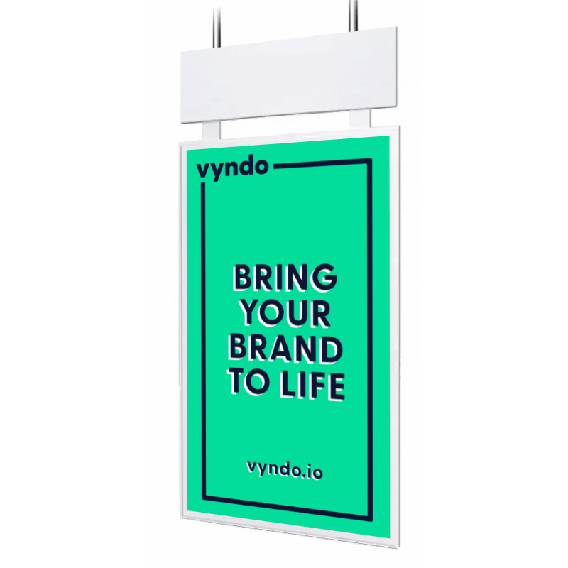 A green sign with the inscription "Bring your brand to life"