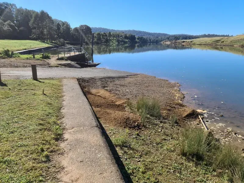 Concrete Boat Ramp Leading Into Calm Lake — Jim Anderson Earthmoving Pty Ltd In Coopernook, NSW
