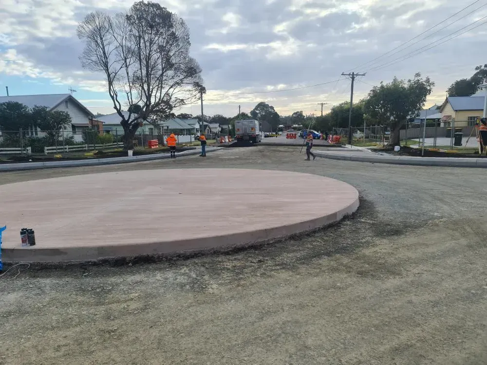 Roundabout Construction in Progress — Jim Anderson Earthmoving Pty Ltd In Coopernook, NSW
