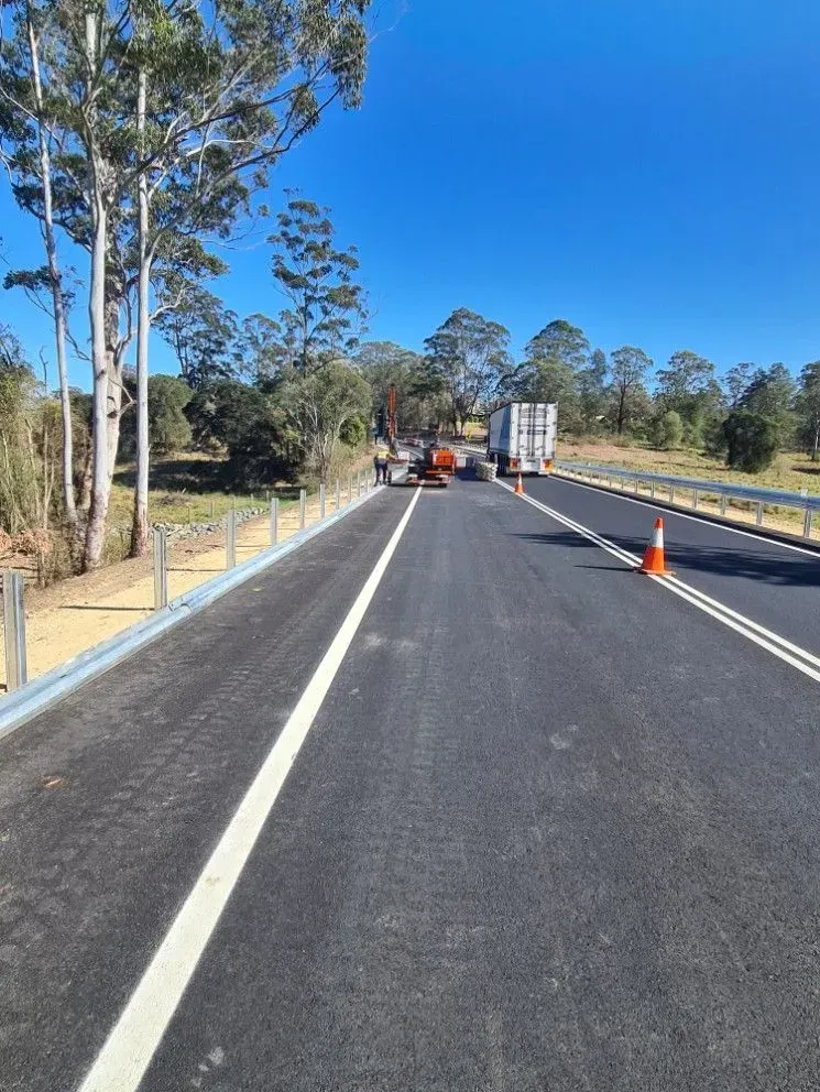 Road With Construction Zone — Jim Anderson Earthmoving Pty Ltd In Halliday's Point, NSW