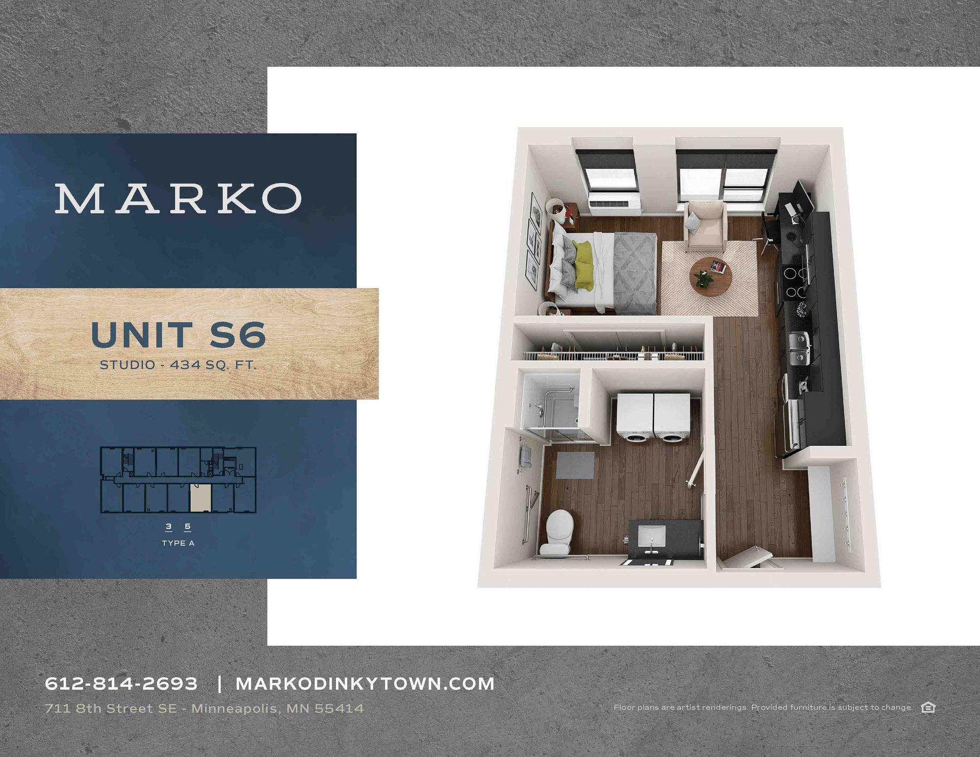 Marko Dinkytown Floor Plan Details Minneapolis, MN