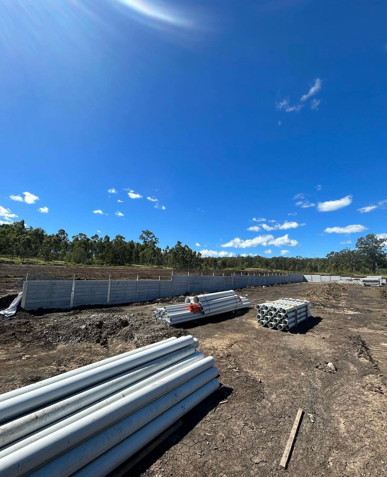 Construction Site With Concrete Barriers — Chief Structural Landscaping In Glenvale, QLD