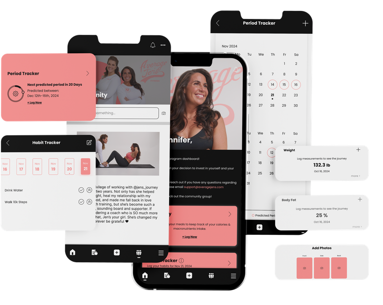 A woman is laying on a yoga mat on a cell phone.  - Average Jenn's - Personalized Workout and Nutrition Plans