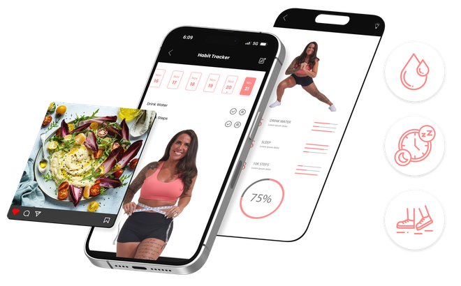 A woman is measuring her waist on a cell phone. - Average Jenn's - Personalized Workout and Nutrition Plans