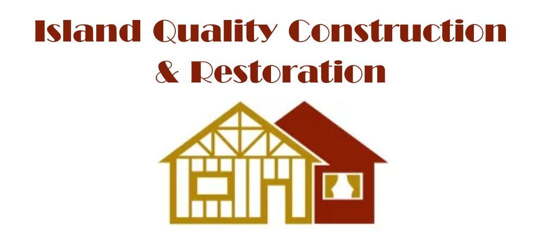 A logo for island quality construction and restoration