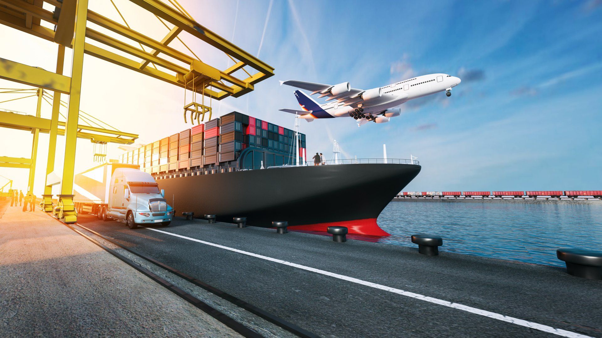logística integral en transporte avión en puerto