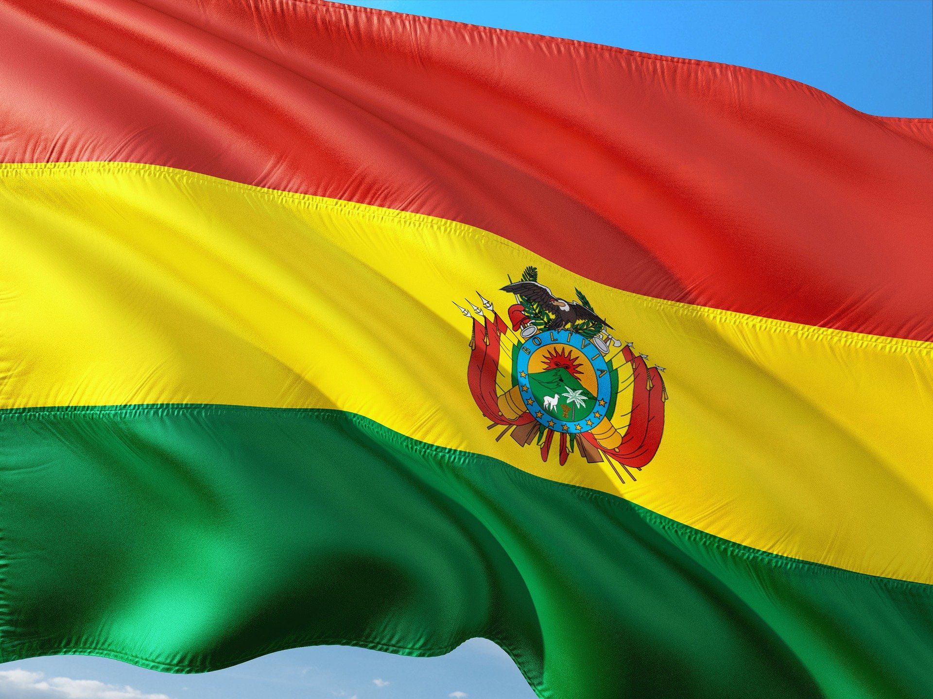 Bandera de Bolivia ondeando