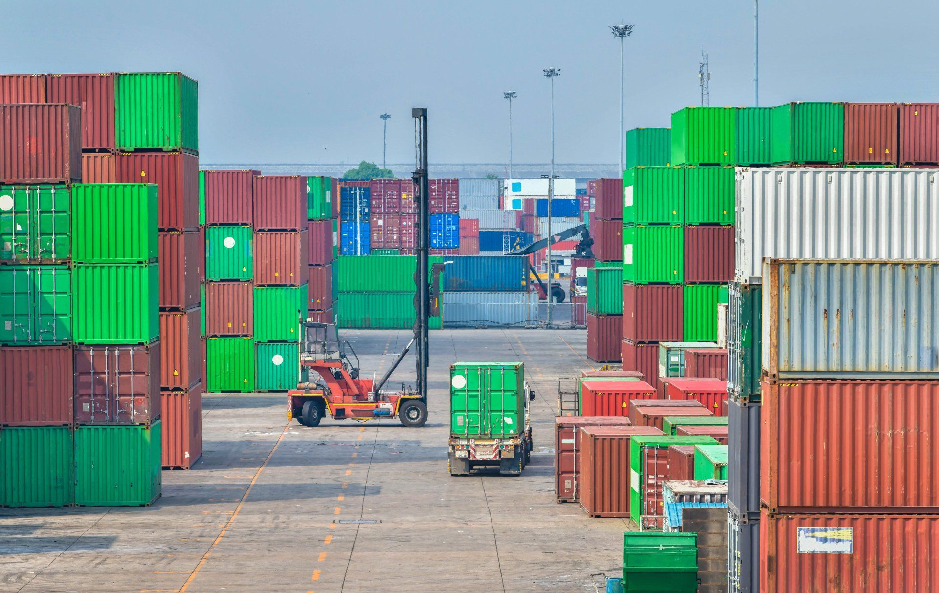 Colorful containers