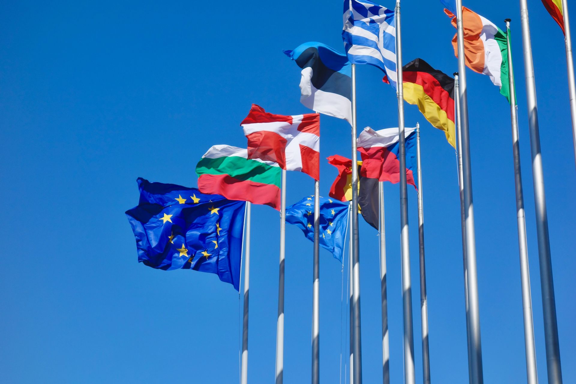 banderas de la unión europea