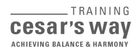 The logo for training cesar 's way achieves balance and harmony.