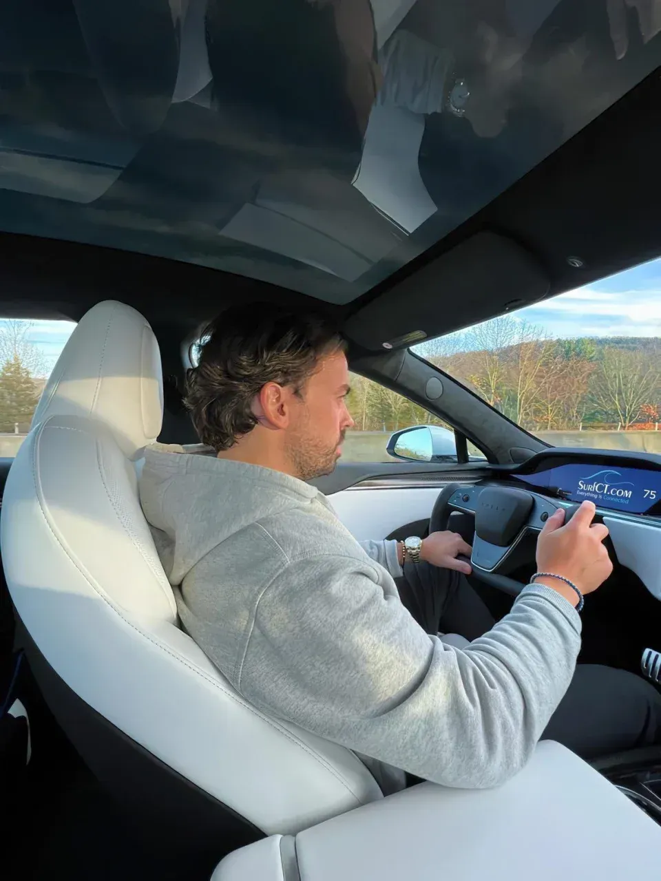 Fleet of Tesla Electric Cars and SUVs