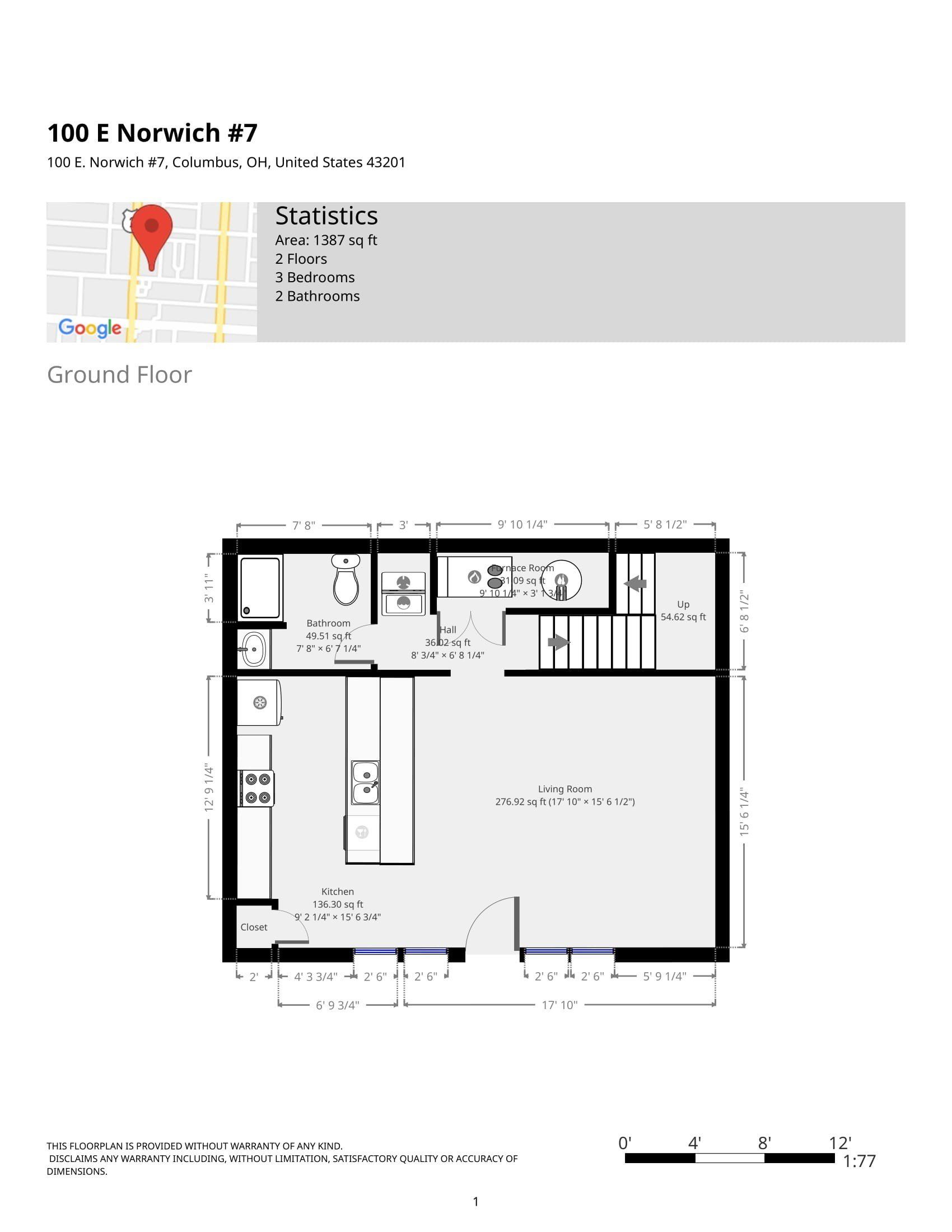 100 E. Norwich Apt. 7 floorplan 2