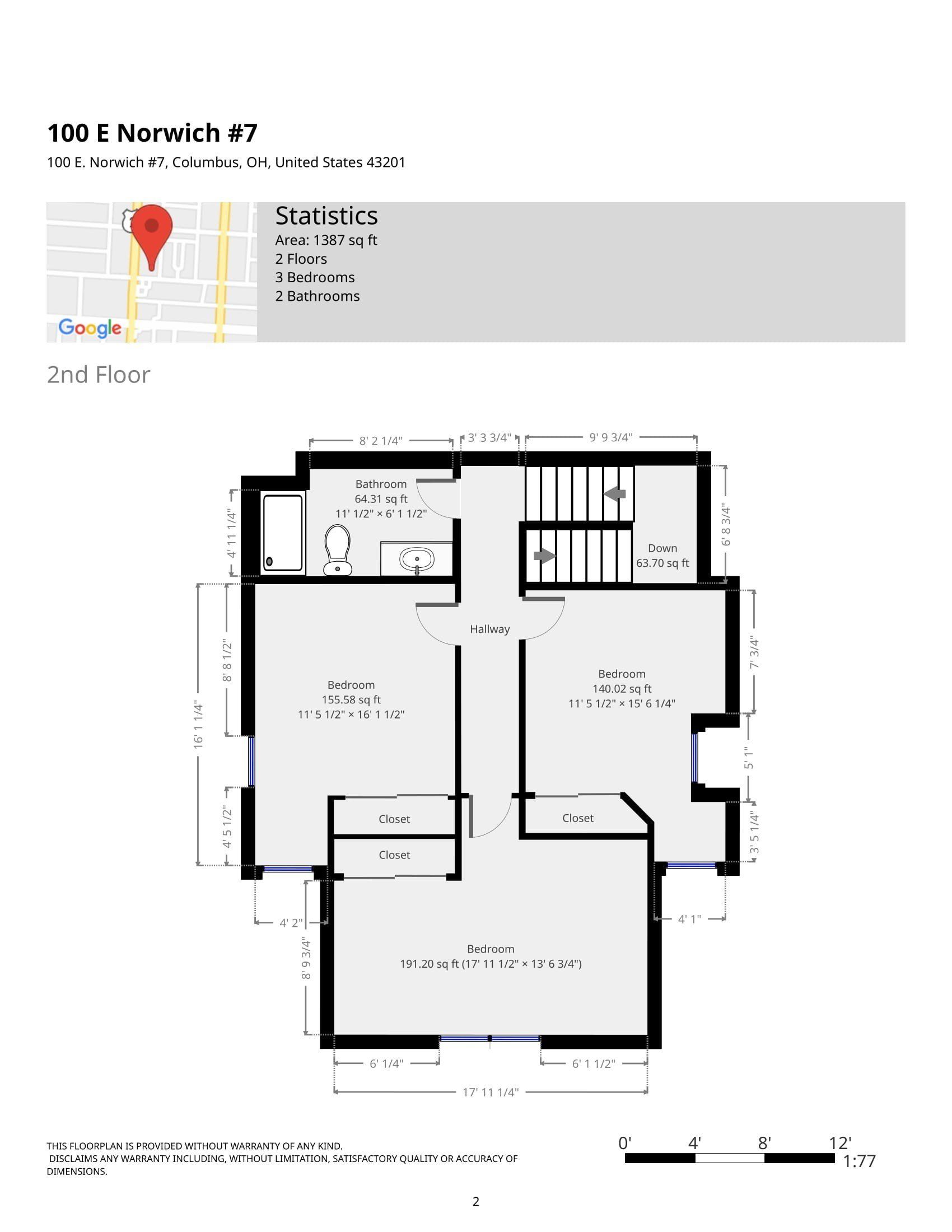 100 E. Norwich Apt. 7 floorplan