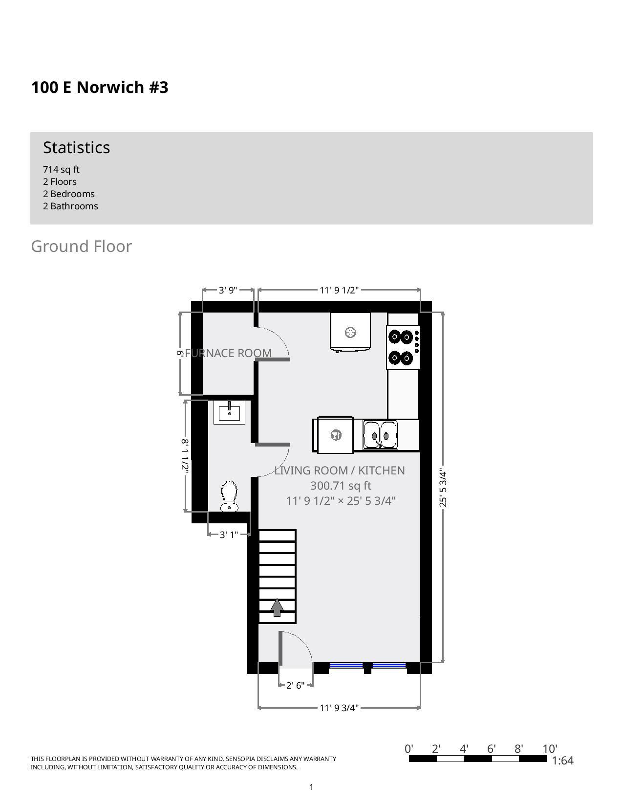 100 E. Norwich Apt. 3 - Floor Plan 02