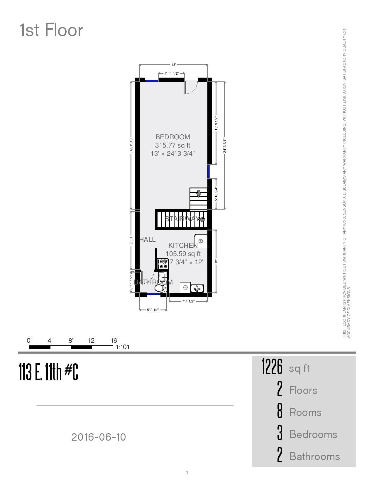 113 E. 11th Ave Apt. C floorplan