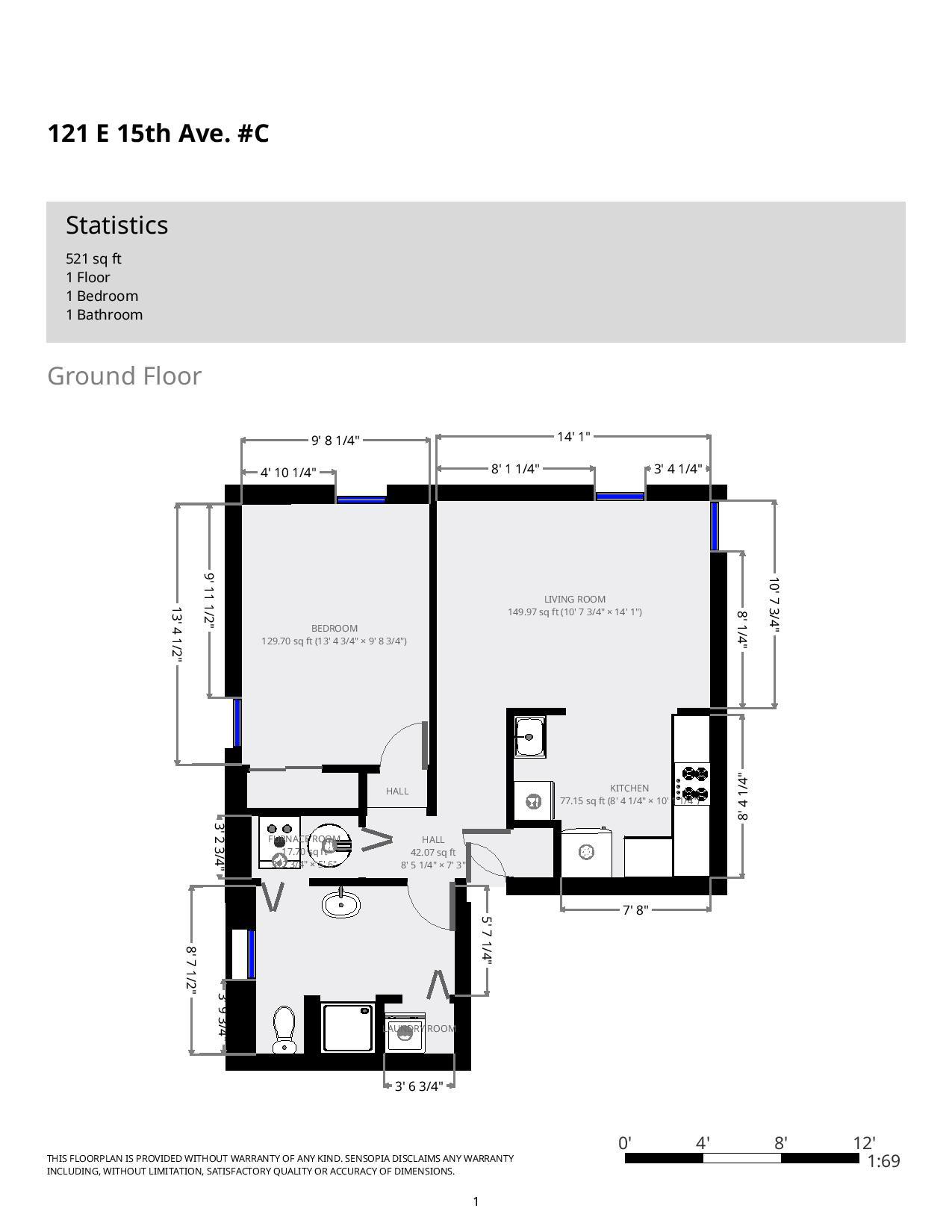 121 E. 15th Ave Apt. C floorplan
