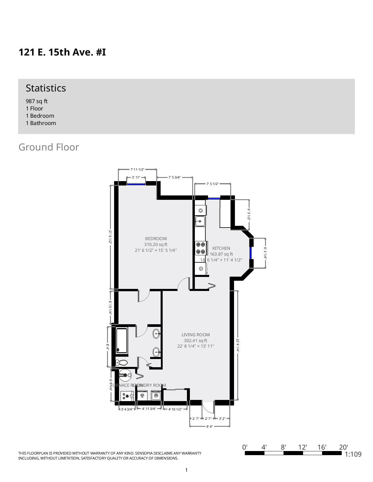 121 E. 15th Ave Apt. I floorplan