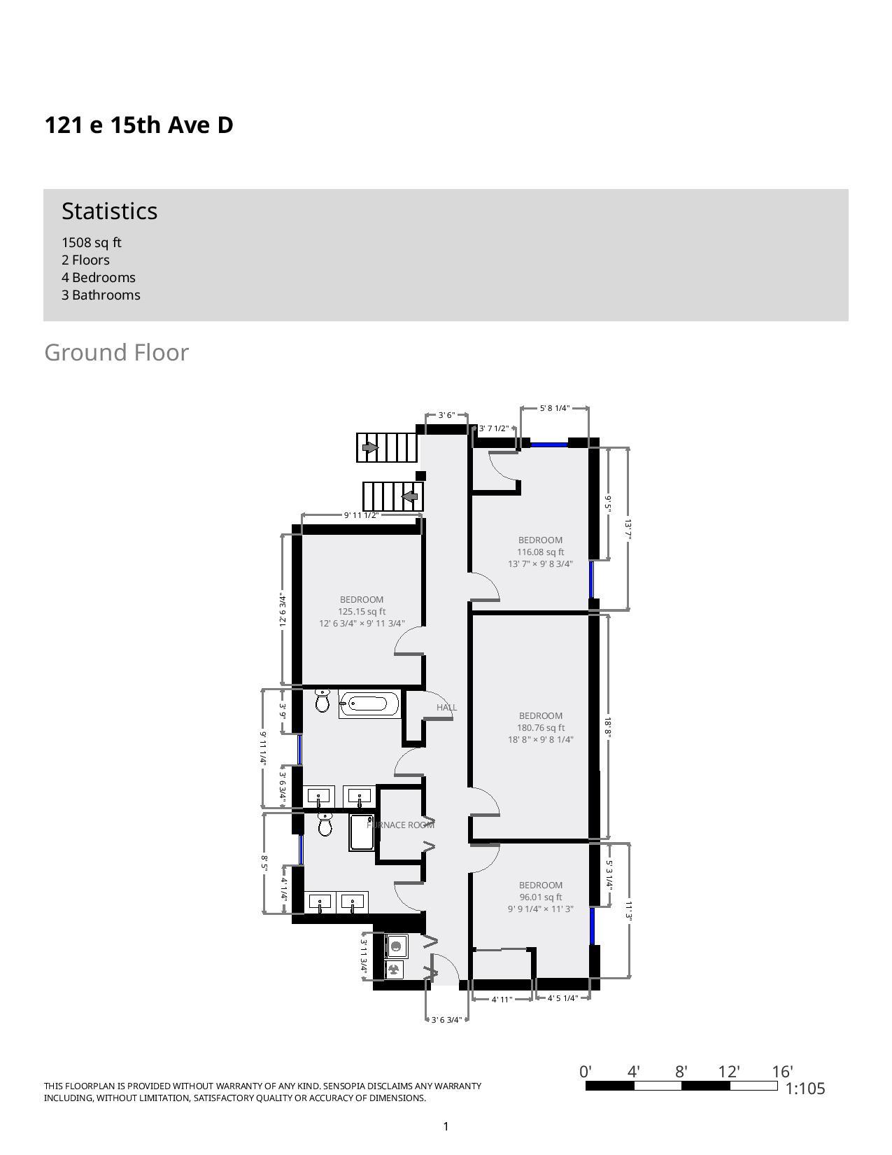 121 E. 15th Ave. Apt. D- Floor Plan 02