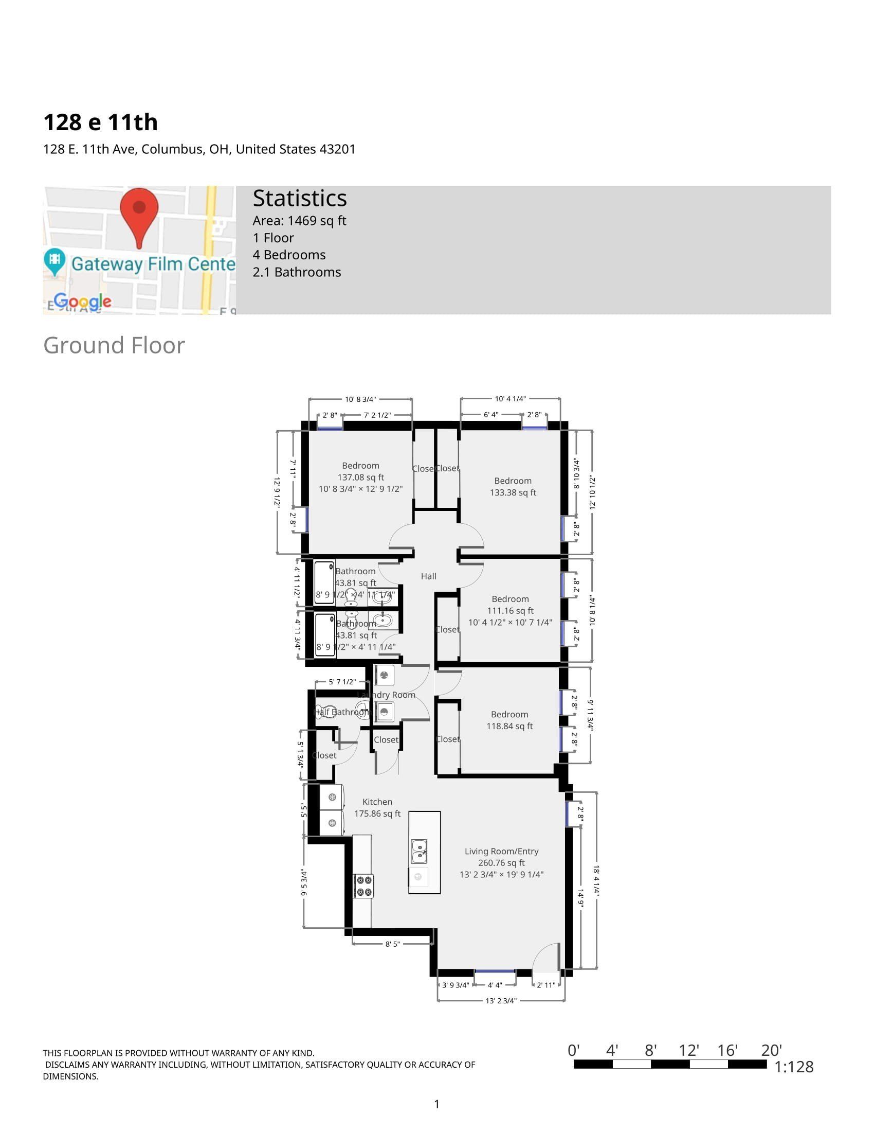 128 E. 11th Ave.- Floor Plan