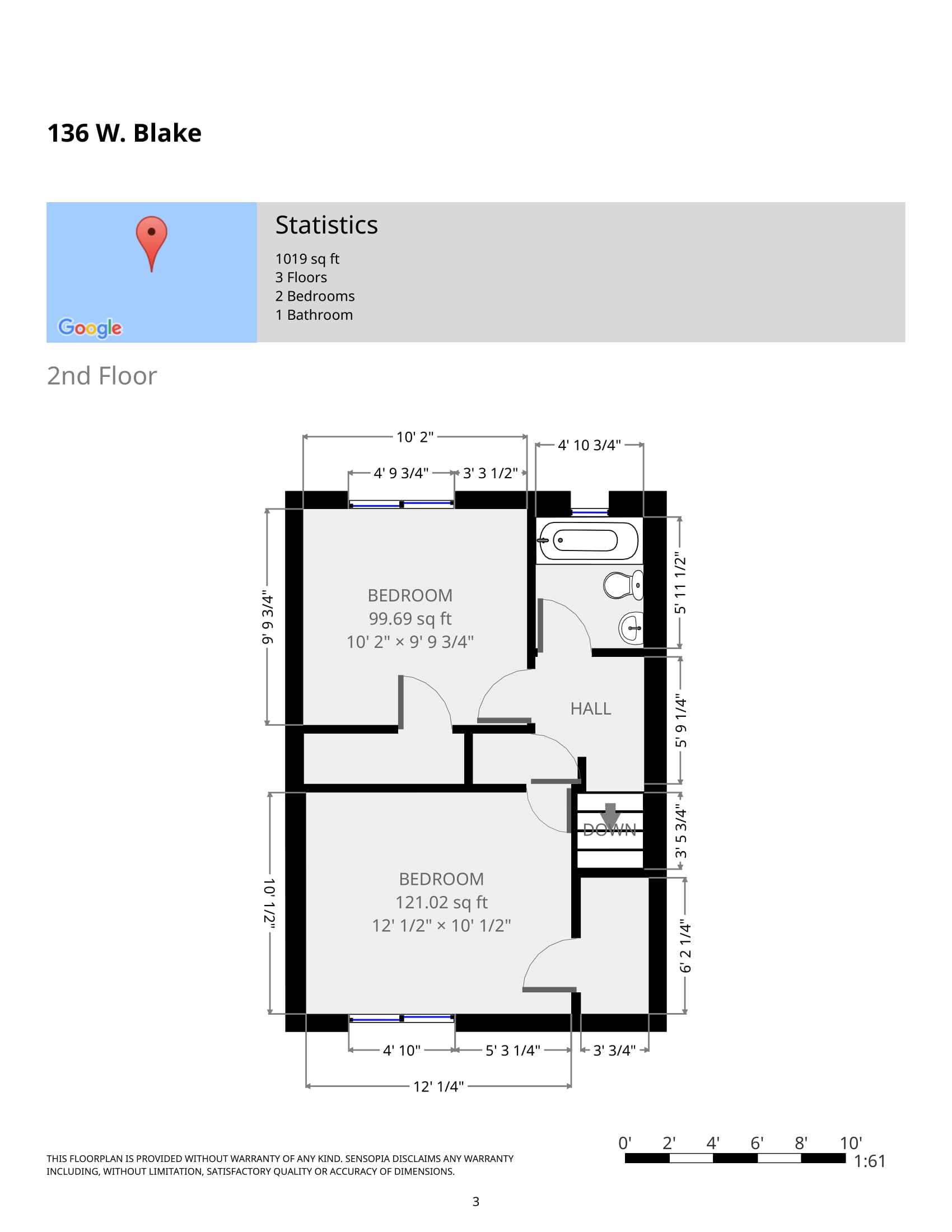 136 W. Blake Ave. Floorplan 2nd floor