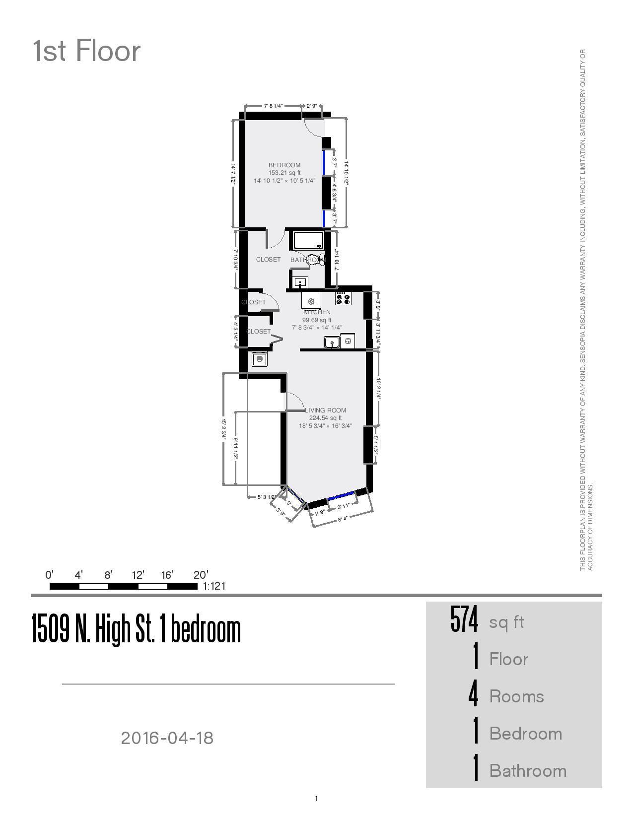 1509-1513 N. High St floorplan