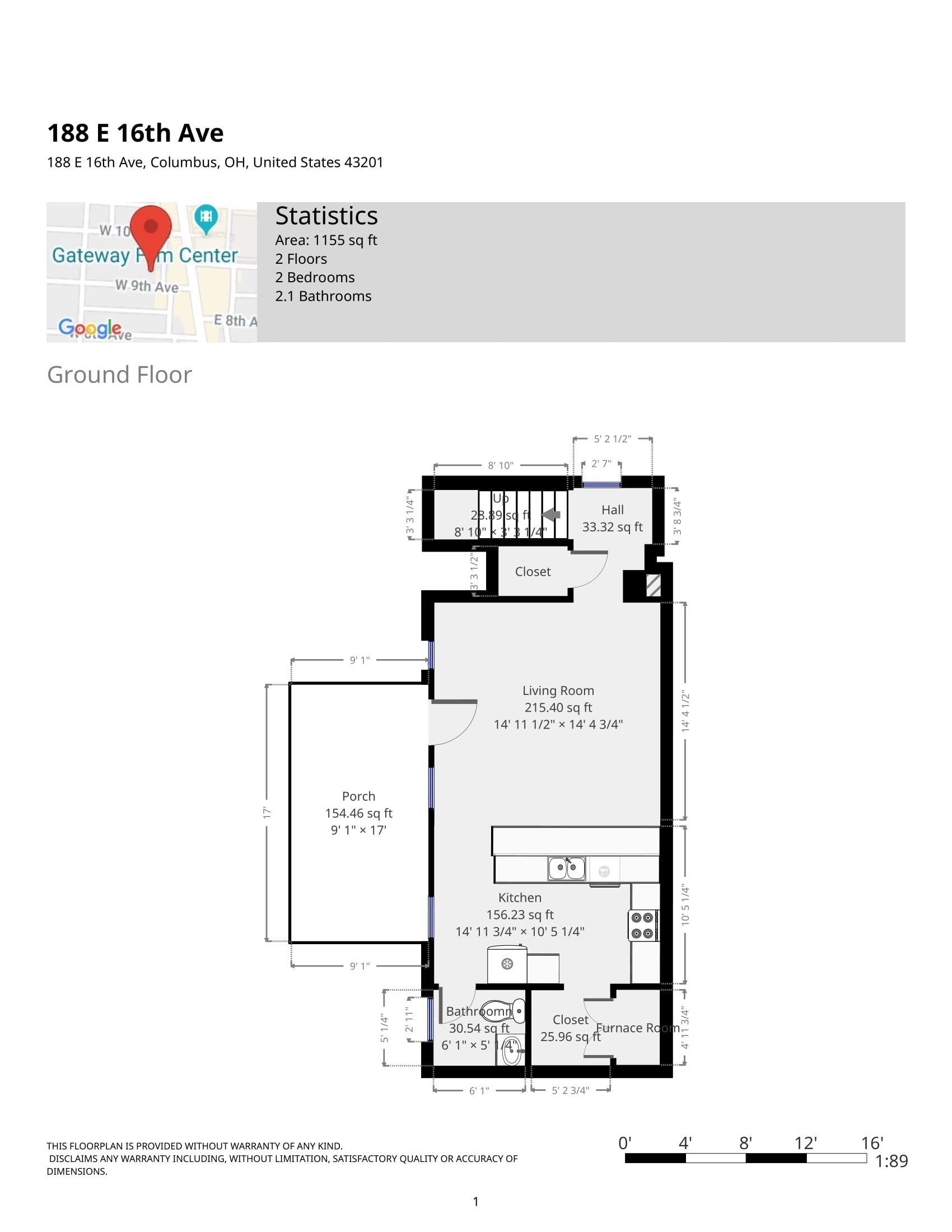 186 E. 16th Ave. - Floor Plan