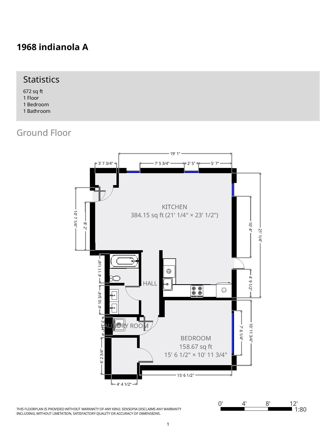 1968 Indianola Ave Apt A floorplan