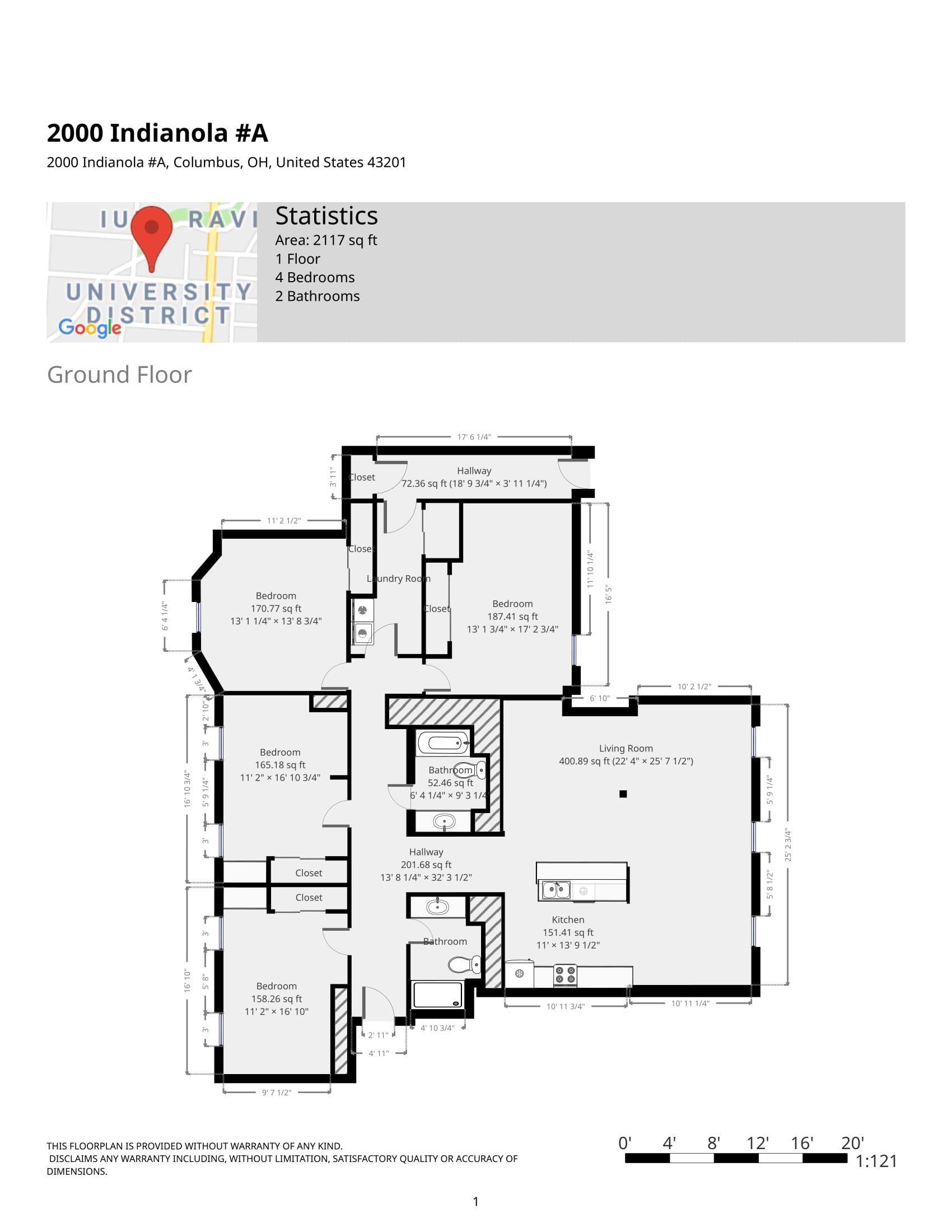 2000 Indianola Ave. Apt. A - Floor Plan