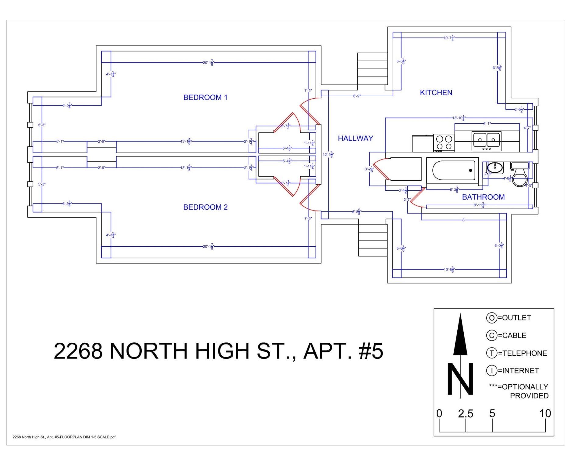 2268 N. High St. Apt. 5 - Floor Plan