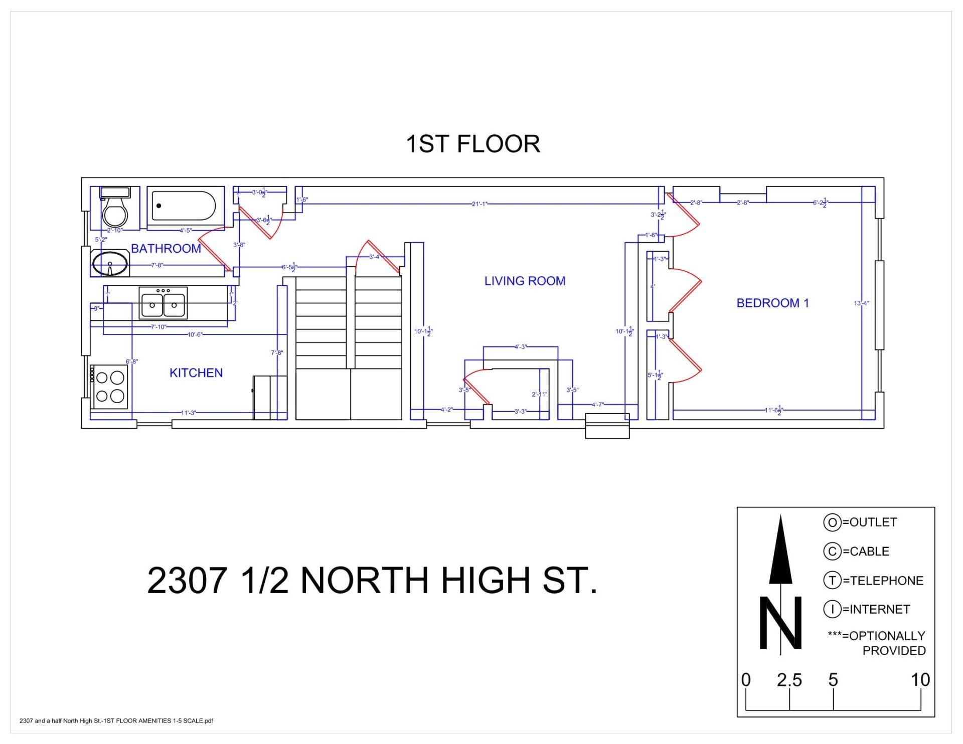 2307 1/2 -2309 1/2 N. High St. - Floor Plan 01