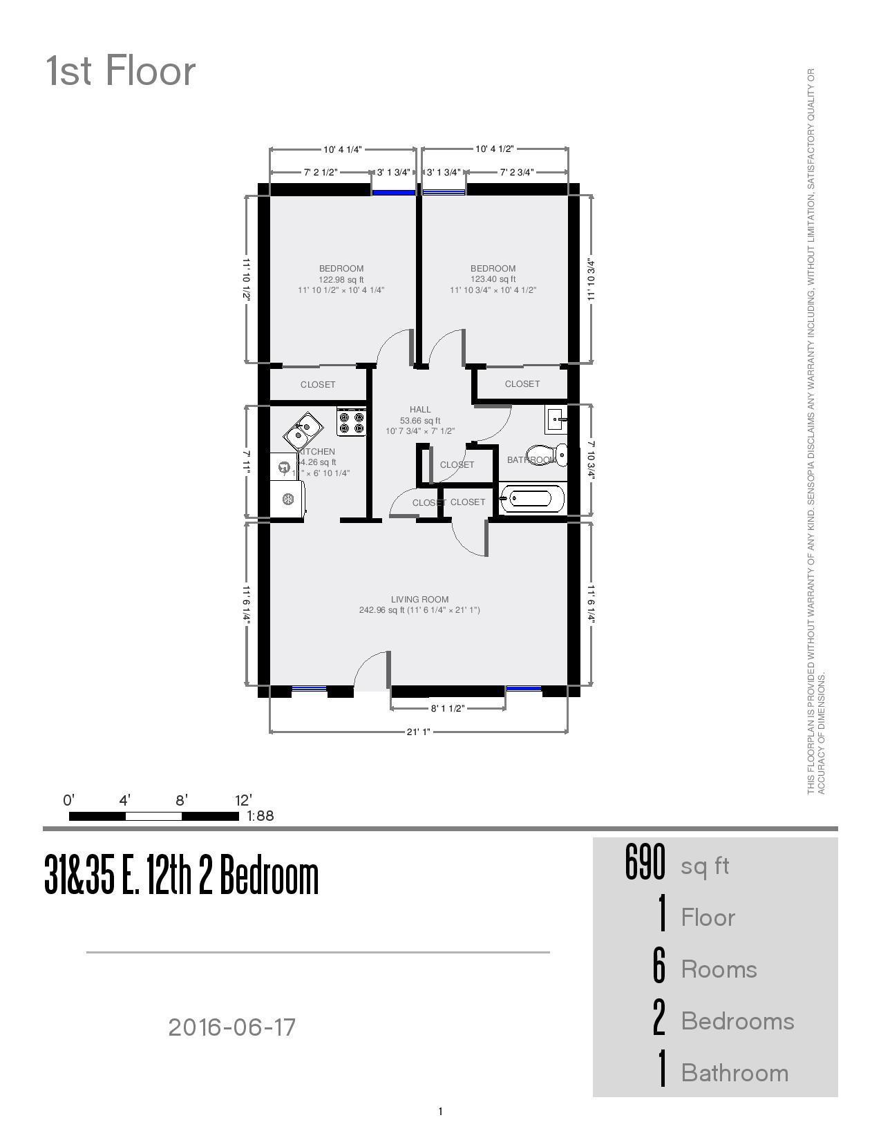 31-35 E 12th Floor Plan