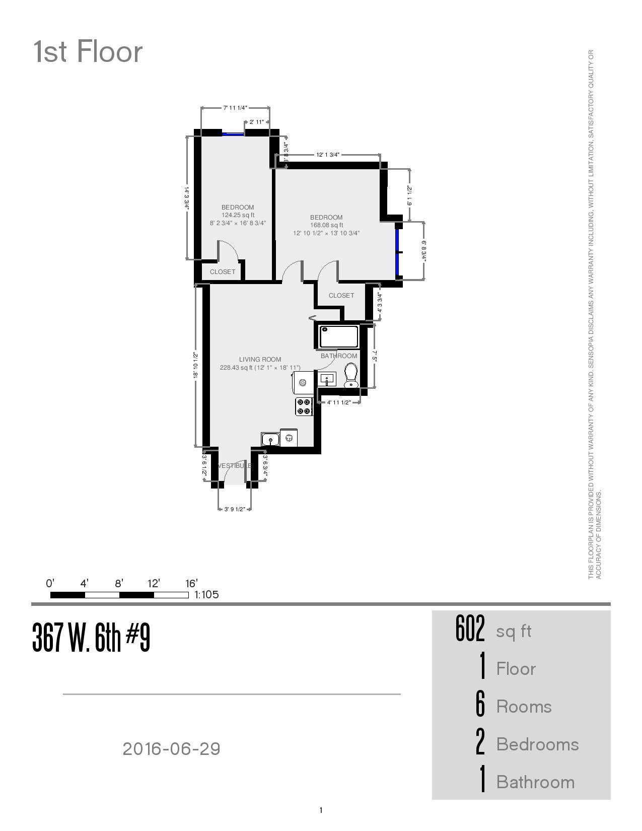 367 W. 6th Ave. Apt. 9.- Floor Plan