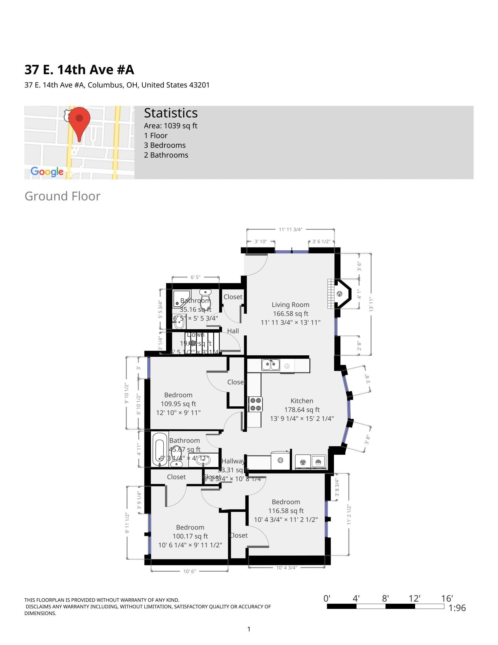 37 E. 14th Ave Apt. A floorplan