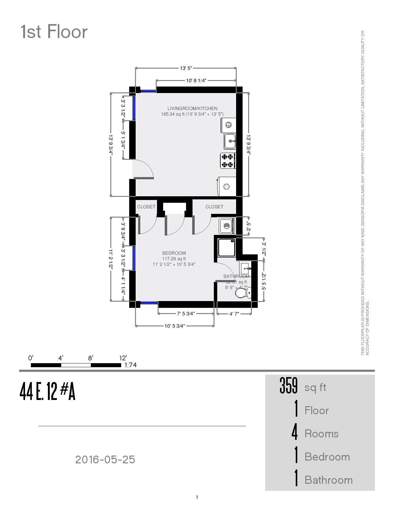 44 E. 12th Ave. Apt. A floor plan 1